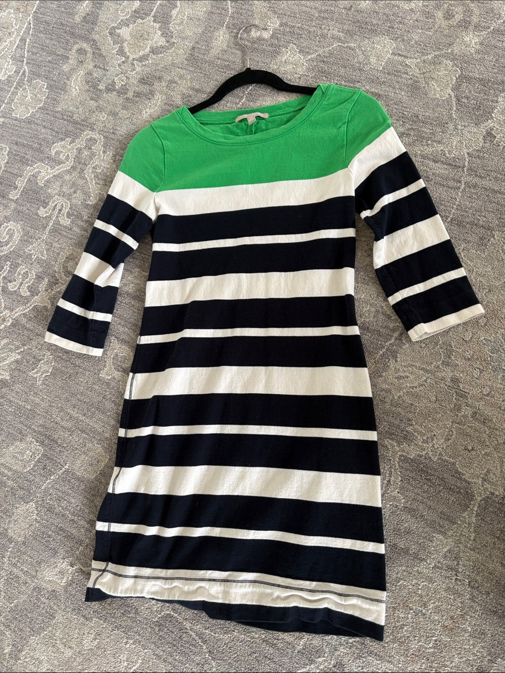 Banana republic Green and Black Striped Knit Dress